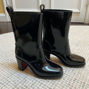 Christian Louboutin Glossy Black Heeled Boots